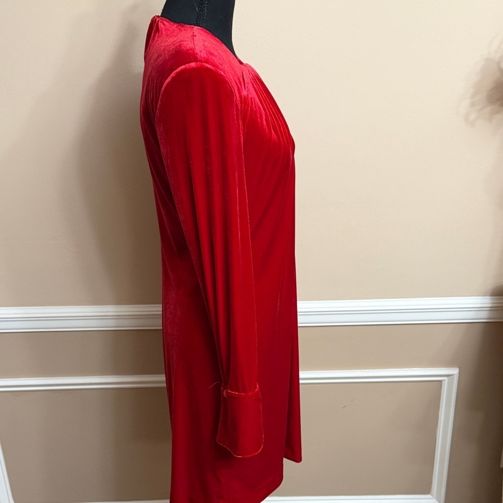 Calvin Klein Vibrant Red Long Sleeve Dress - Picture 3 of 11